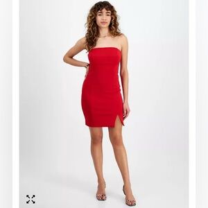 GUESS Red Strapless Bodycon Mini Dress Size 12 NWT